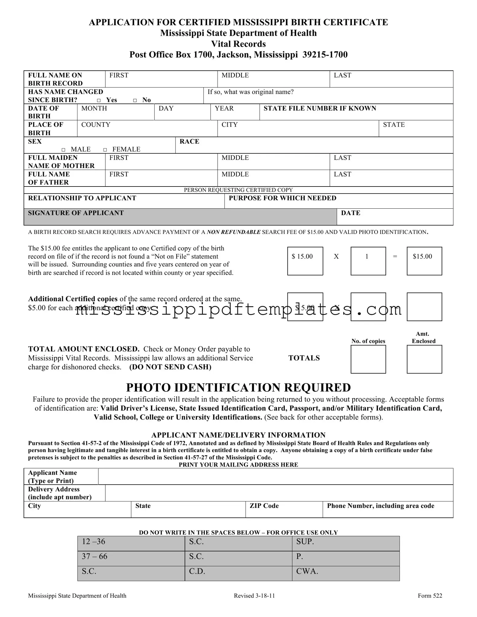 Fill in Your 522 Mississippi Template