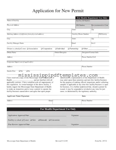 Fill in Your Mississippi 297 E Template